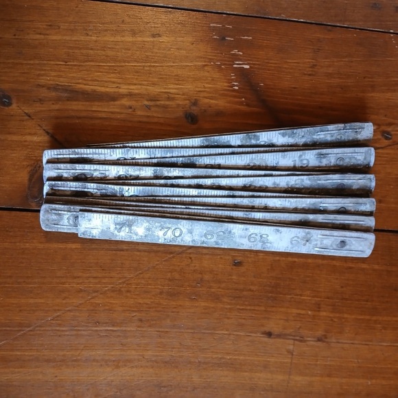 📐Vintage 1930's Lufkin Folding Metal Ruler - 72 Inches | Great Aged Patina! 📏 - Picture 2 of 4
